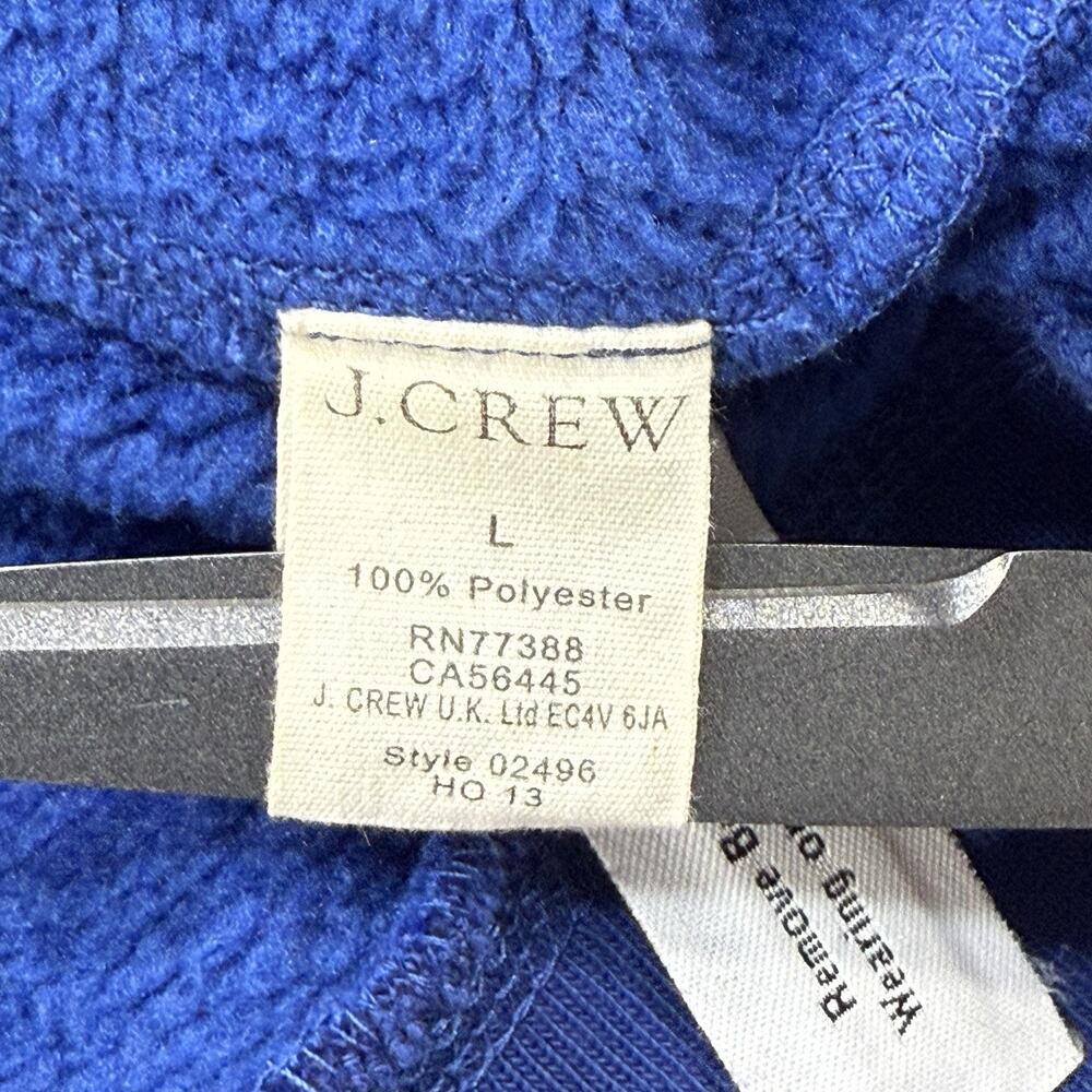 J.Crew Sporting Goods Mens‎ Large Blue Fleece Pullover 1/4 Zip Sweatshirt Jacket - Picture 3 of 8